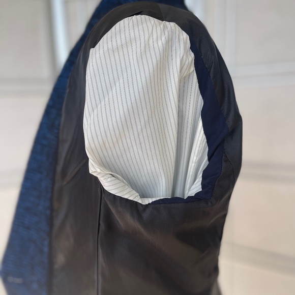 Veronica Beard Black/Blue Plaid Cutaway Dickey Jacket sz 14 - Picture 8 of 11